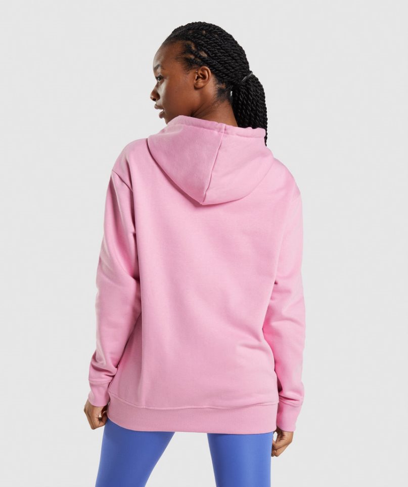 Women's Gymshark Apollo Oversized Hoodie Pink | NZ 1QCRBG